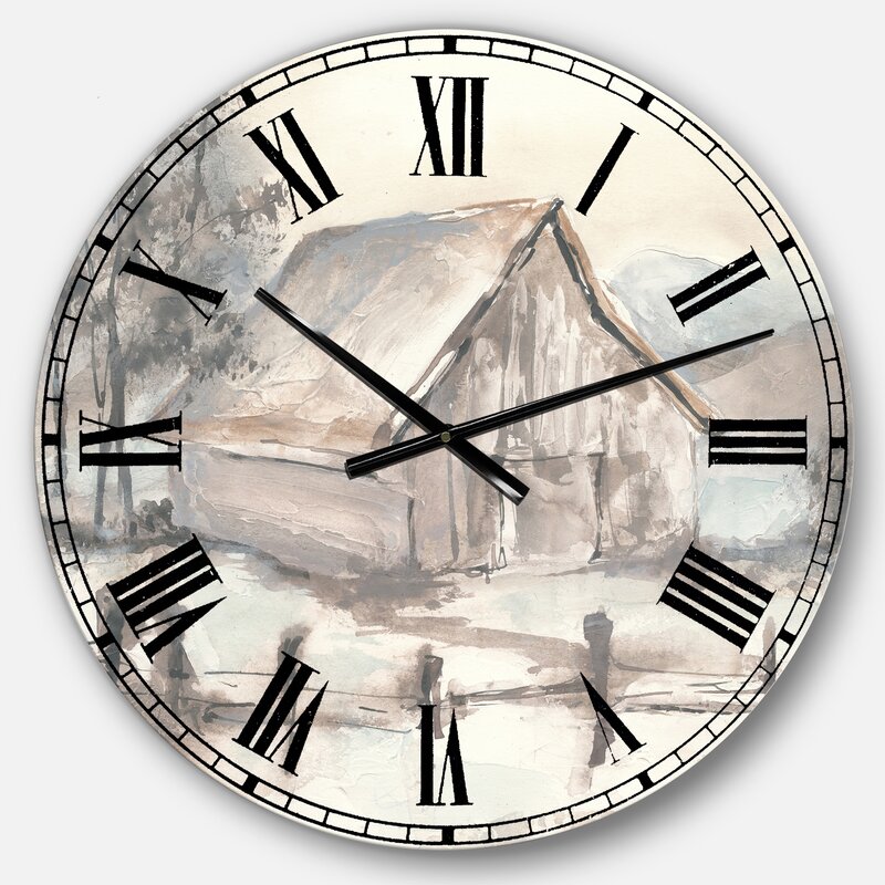 East Urban Home Farmhouse Oversized Barn Vii Wall Clock Wayfair Ca