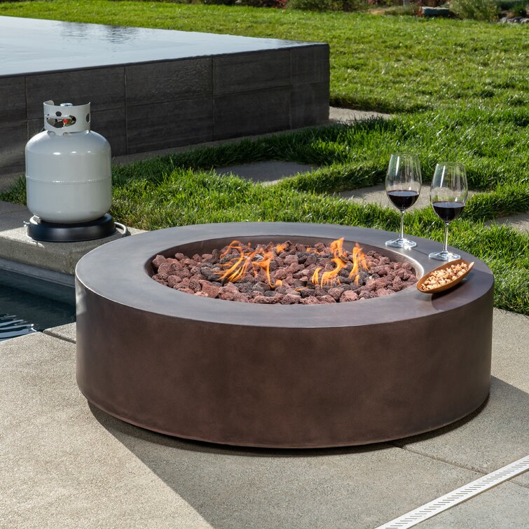 Ebern Designs Aeiden Concrete Propane Fire Pit Table Reviews Wayfair