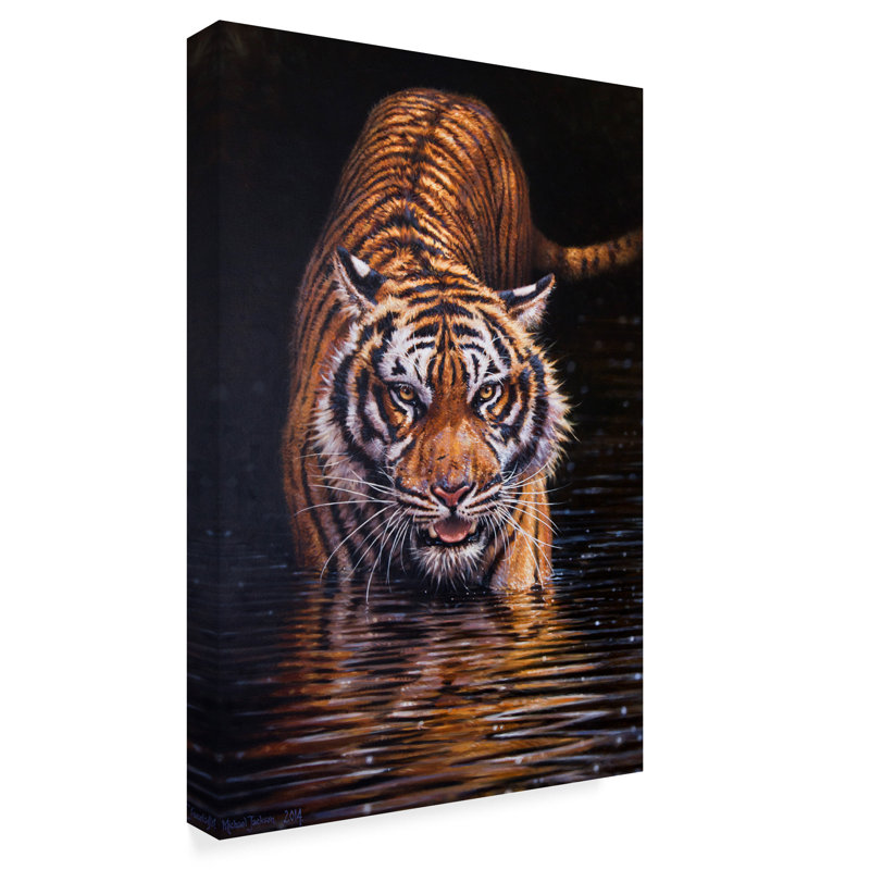 World Menagerie Tiger In The Dark Acrylic Painting Print On