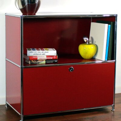 Credenza 1 Drawer Lateral Filing Cabinet System4 Color Wine Red