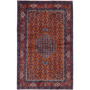 Zanjan Hand-Knotted Red Area Rug