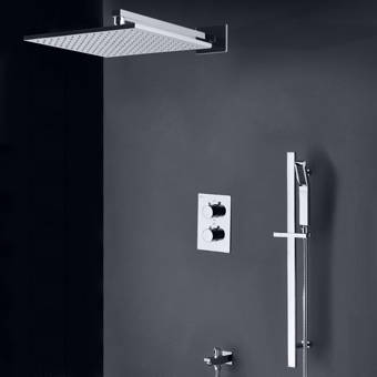 Fontanashowers Mendoza Intelligent Thermostatic Complete Shower System With Rough In Valve Wayfair