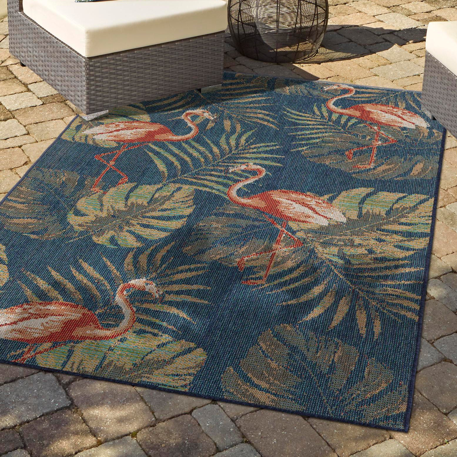 Beachcrest Home Rolla Power Loom Navy Blue Indoor/Outdoor Rug & Reviews ...