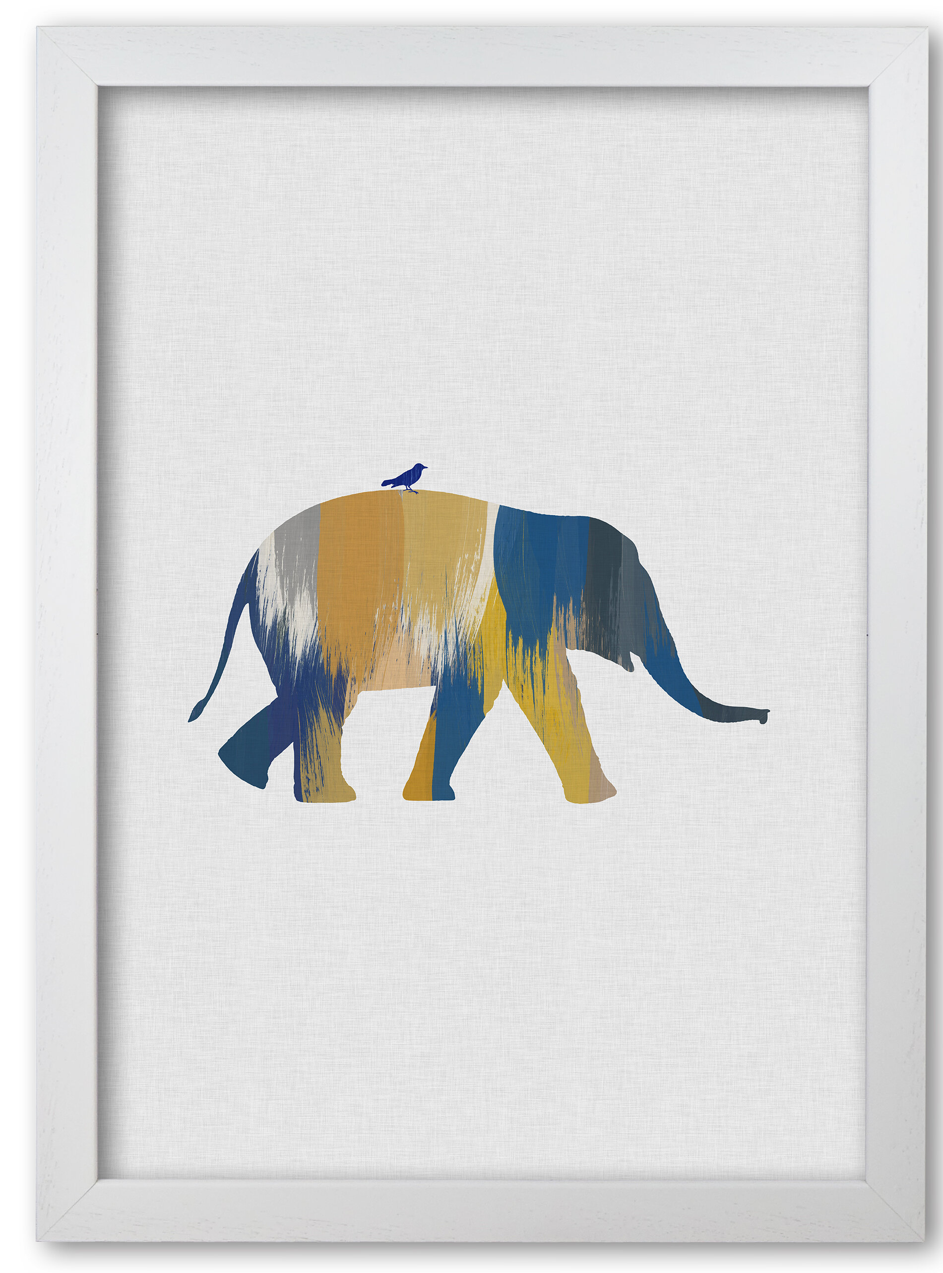 East Urban Home Poster Elefant In Blau Gelb Bewertungen Wayfair De