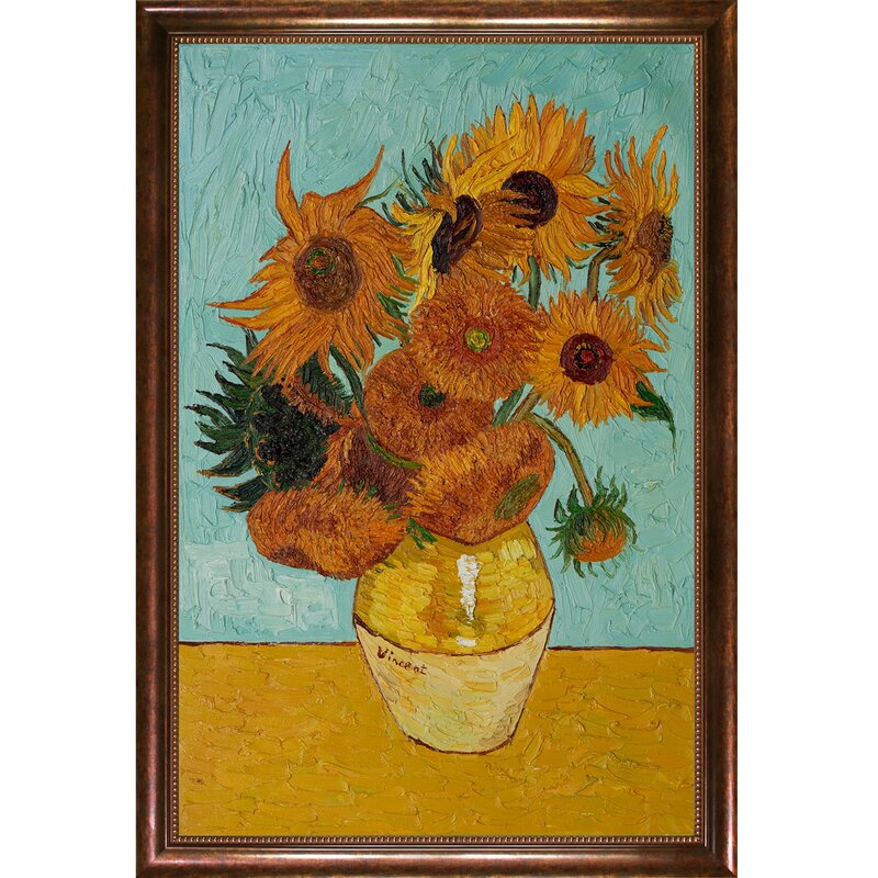 Wildon Home® Sunflowers by Vincent Van Gogh Framed Painting | Wayfair