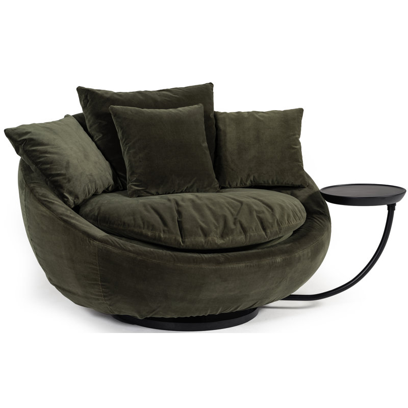Joleen Modern Round Velvet Swivel Lounge Chair