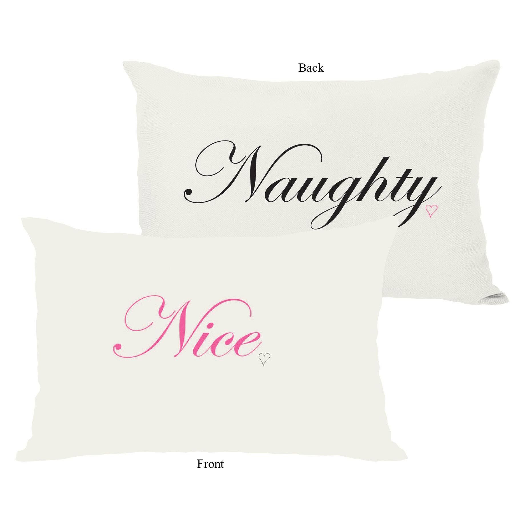 Naughty and nice pillows