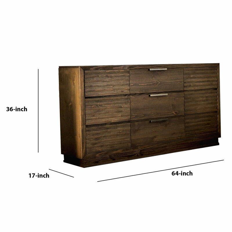 Union Rustic Stutler Wooden 9 Drawer Double Dresser Wayfair