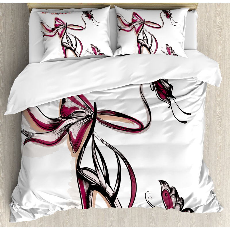 East Urban Home Fashion House High Heels With Butterfly And Ribbon Ornamentals Be Grace Spruceness Theme Duvet Cover Set Wayfair