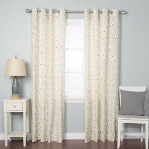 Multicolor Polka Dot Semi-Sheer Grommet Curtain Panels (Set of 2)