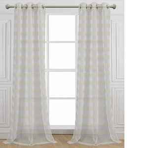 Cabana Striped Sheer Grommet Curtain panels (Set of 2)