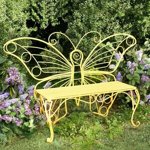 Weather-Resistant Butterfly Metal Garden Bench