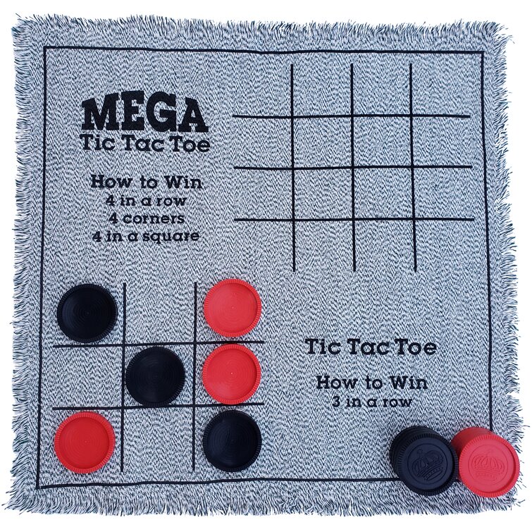 Easy to Car 26" x 26" ibestby 3 in 1 Giant Checkers and Large Tic Tac Toe Game