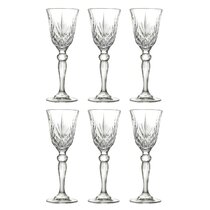 Neman LG5290/9 Vodka Shot Glasses Classic Hand-Made Liqueur Cordial Glasses Crystal Cut Sherry Glasses with Short Stem 0.5 Oz Wedding Drinkware Set of 6 