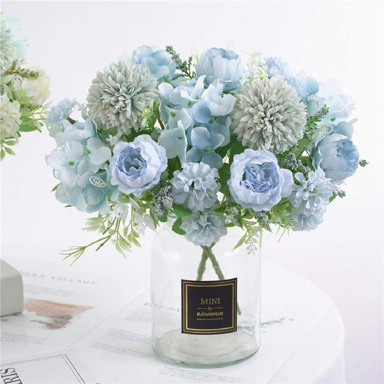 Artificial Flowers 2 Pack Fake Flowers Silk Flowers Mini Peony Chrysanthemum for Decoration Wedding Party Office Garden Table Centerpieces Bridal Bouquets for Wedding-Light Blue Artificial Flowers 2 Pack Fake Flowers Silk Flowers Mini Peony Chrysanthemum for Decoration Wedding Party Office Garden Table Centerpieces Bridal Bouquets for Wedding-Light Blue