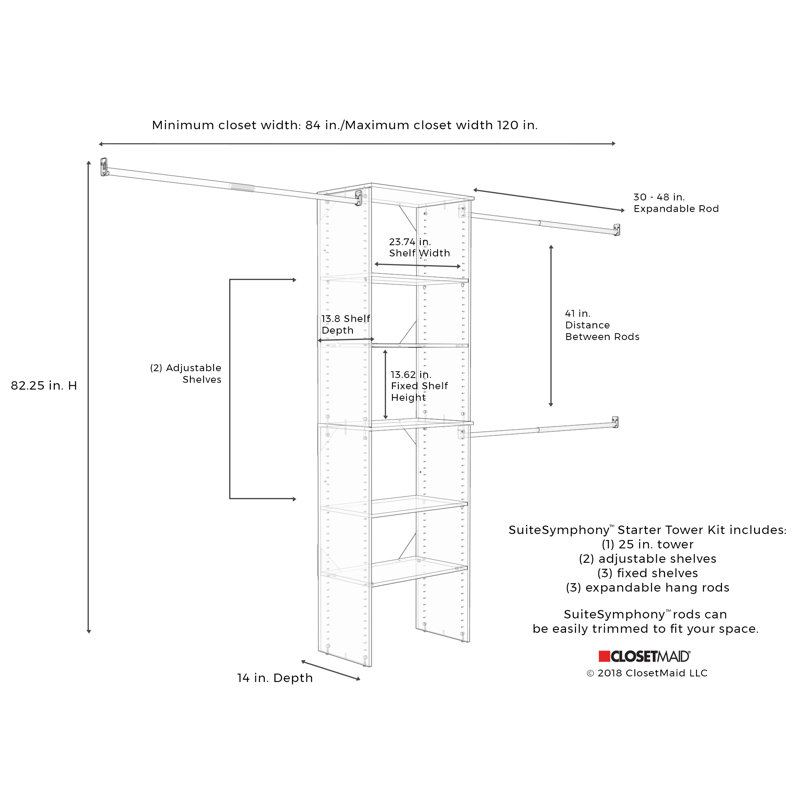 Closetmaid Suitesymphony 84 W 120 W Closet System Reviews