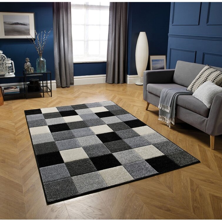 17 Stories Blahoslav Tufted Grey/Black Rug | Wayfair.co.uk