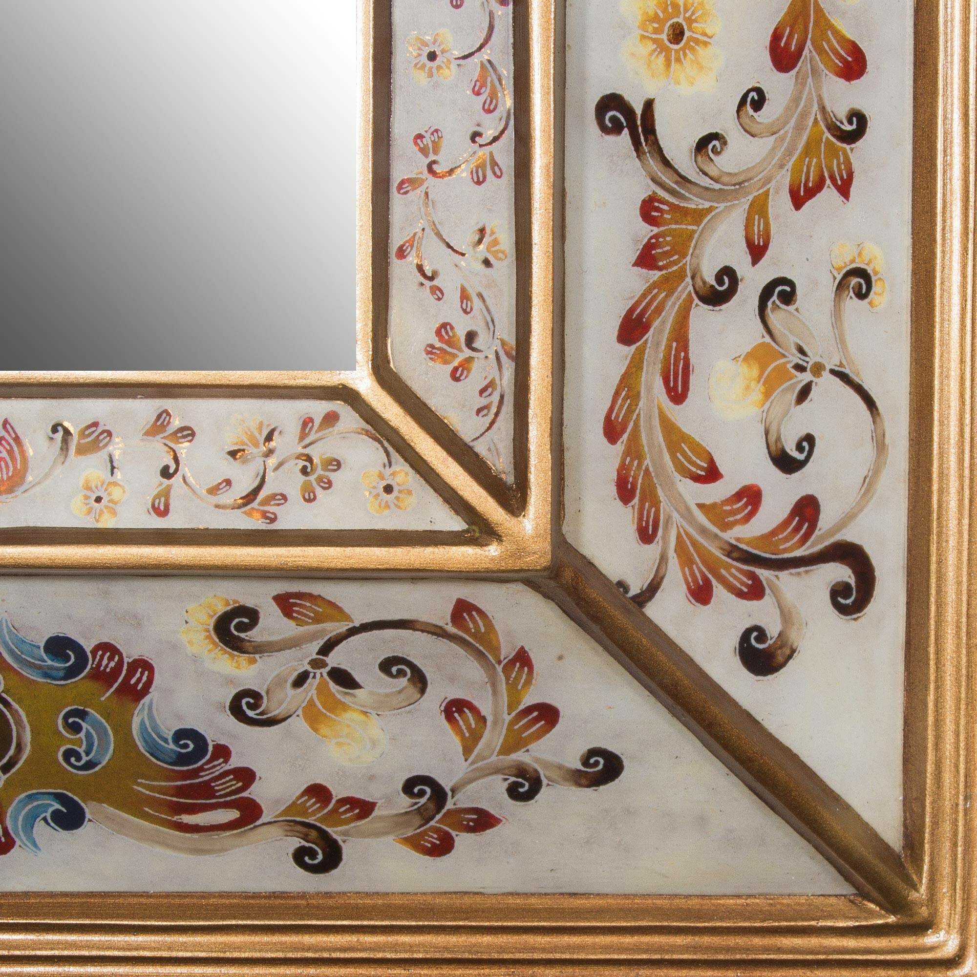 reverse painted glass mirror