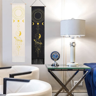 USA Black Moon Phase Lunar Display Tapestry Wall Hanging Home Wall Art Gifts 