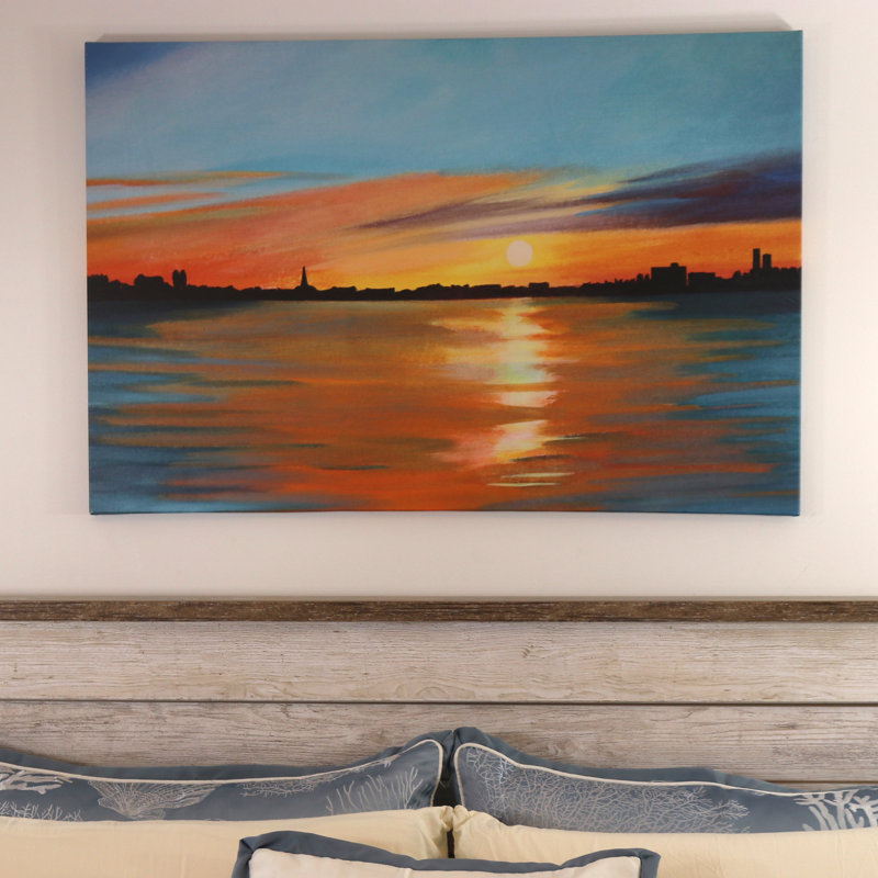 Highland Dunes Sunset On The Horizon Acrylic Painting Print On