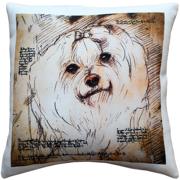 Red Barrel Studio Chadstone Maltese Dog Indoor Outdoor Throw Pillow Wayfair