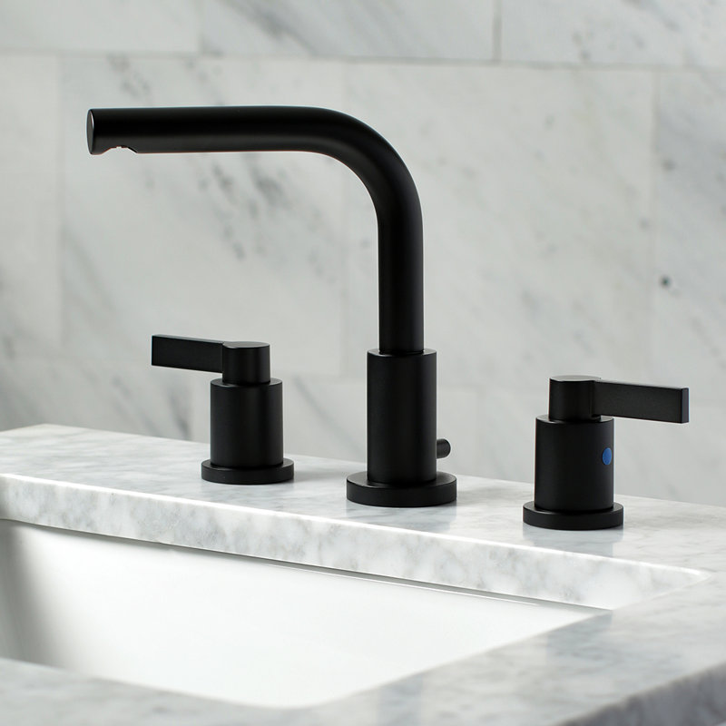 Kingston Brass Nuvo Fusion Widespread Bathroom Faucet With Drain