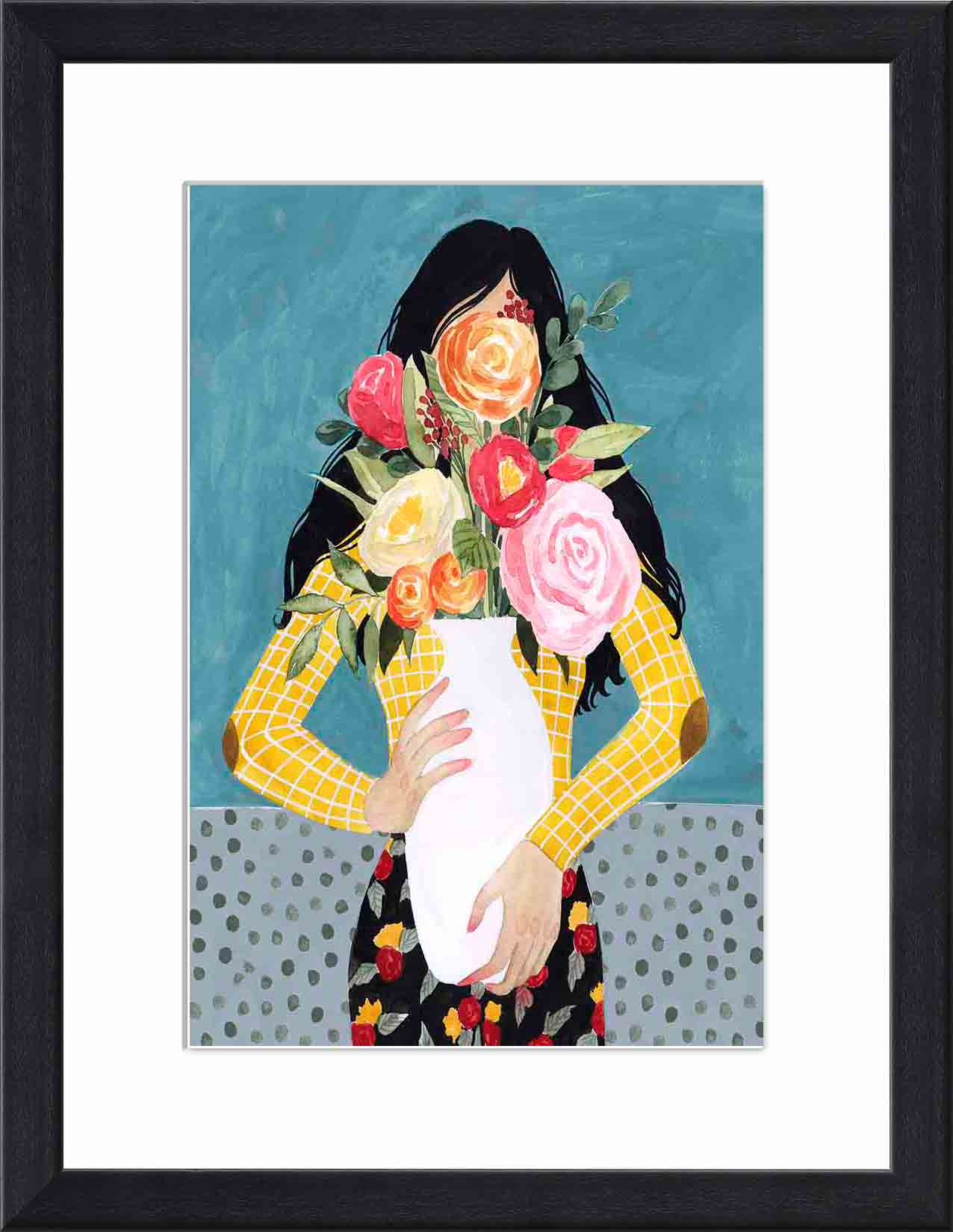 Winston Porter Flower Vase Girl II by Grace Popp Picture Frame