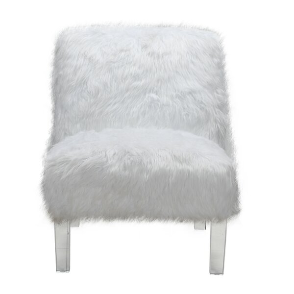 White Faux Fur Accent Chair Wayfair