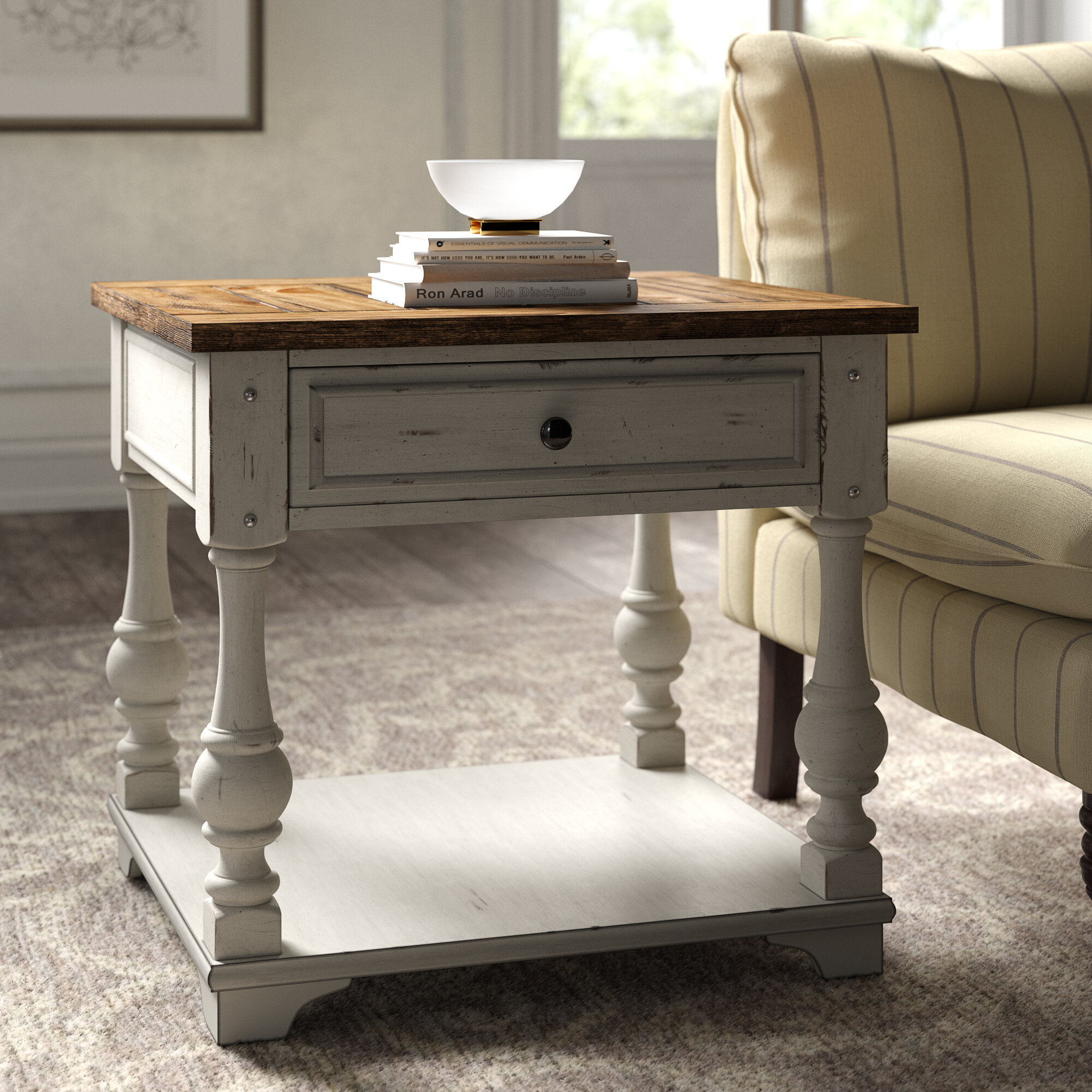 end tables off white