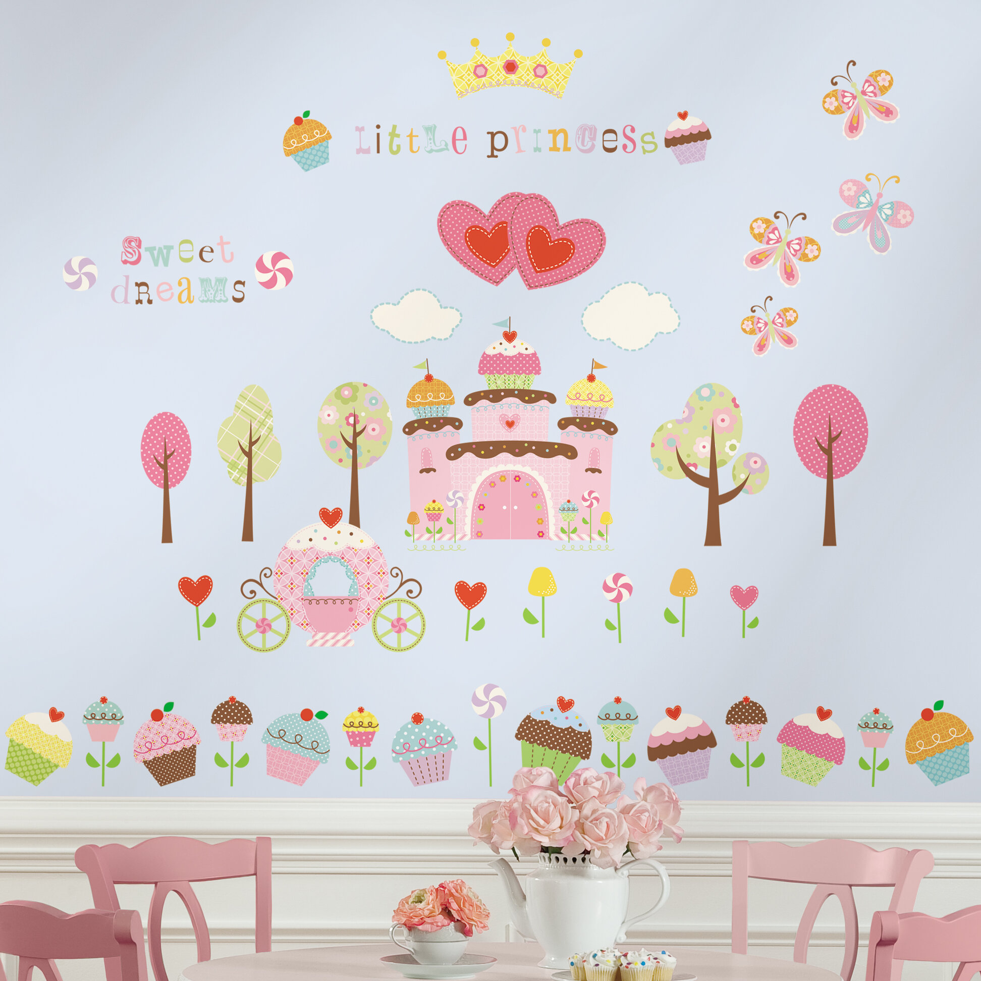 Harriet Bee Regalado 56 Piece Happi Cupcake Wall Decal Reviews