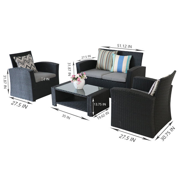 asherman 6 piece sofa set with cushions