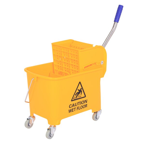 Alpine Industries Yellow 9 Gallon Side Press Commercial Combo Mop Bucket 