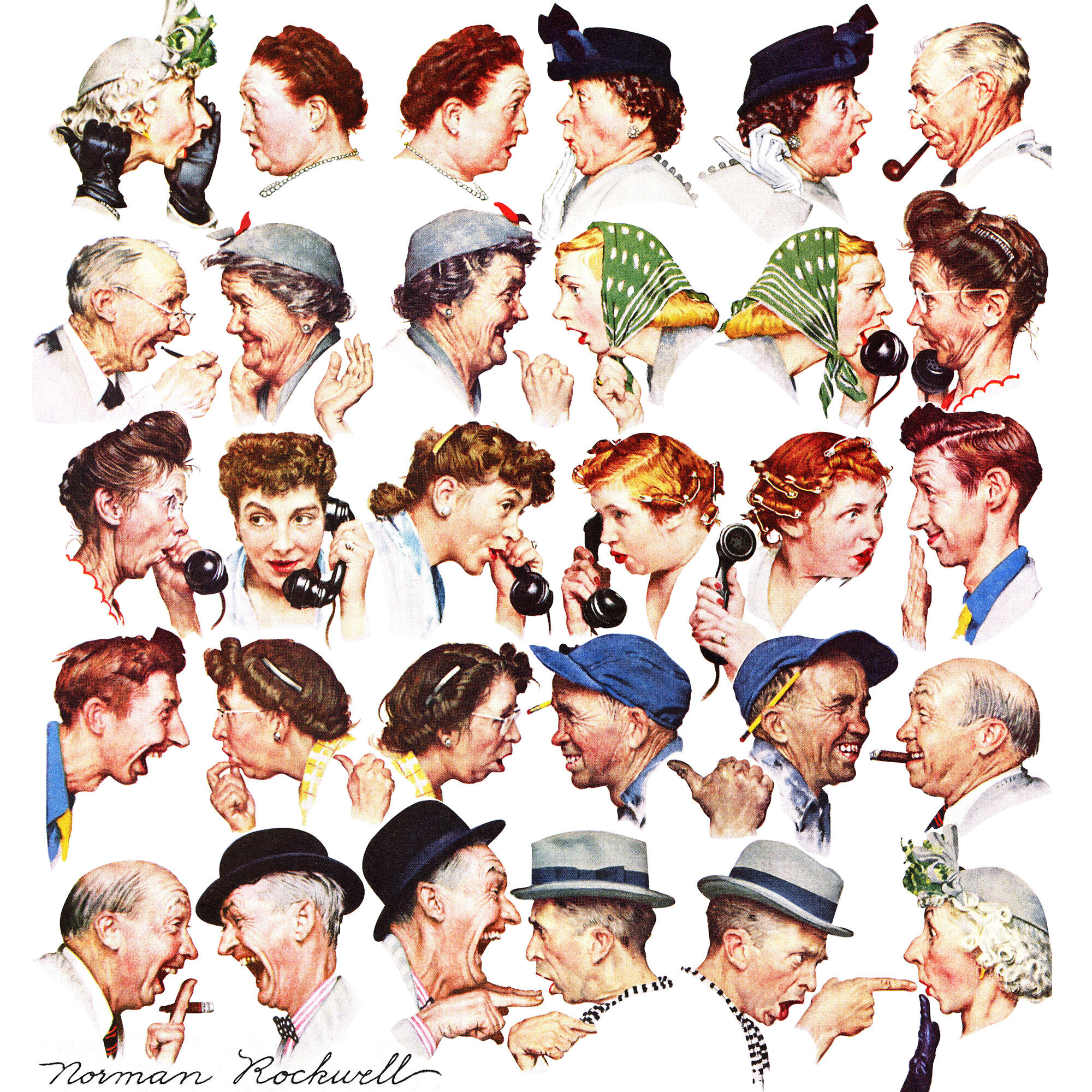 chain-of-gossip-by-norman-rockwell-paint