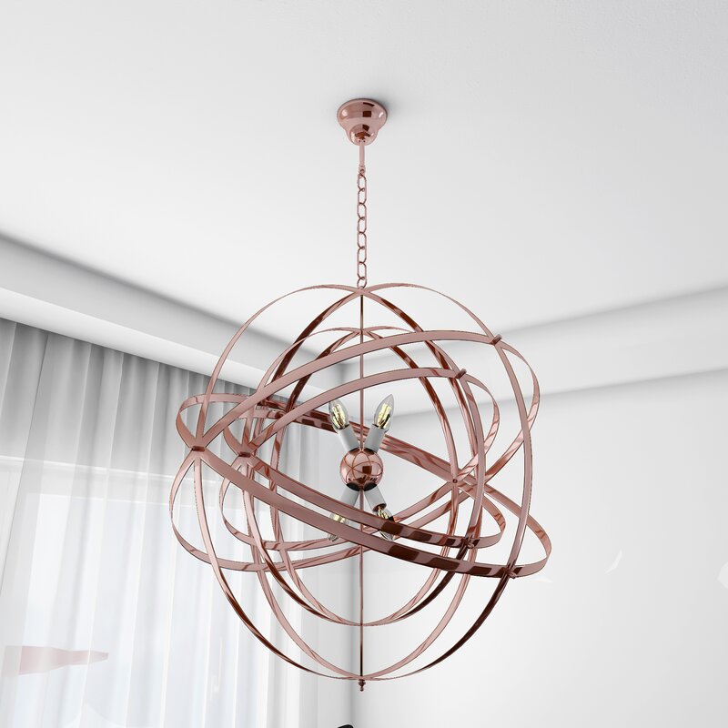 Mercer41 Edna 4-Light Unique / Statement Globe Chandelier ...