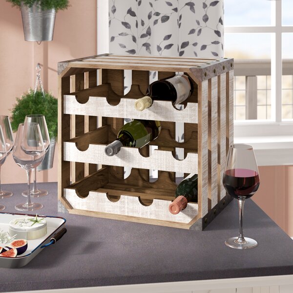 Handmade Apple Crate Wine Rack; 16 Bottle Capacity