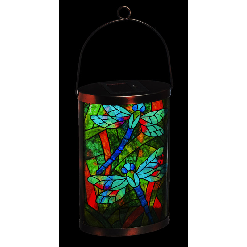 Red Barrel Studio Shufelt Solar Tiffany Inspired Dragonfly Blue Red Barrel Studio Shufelt Solar Tiffany
