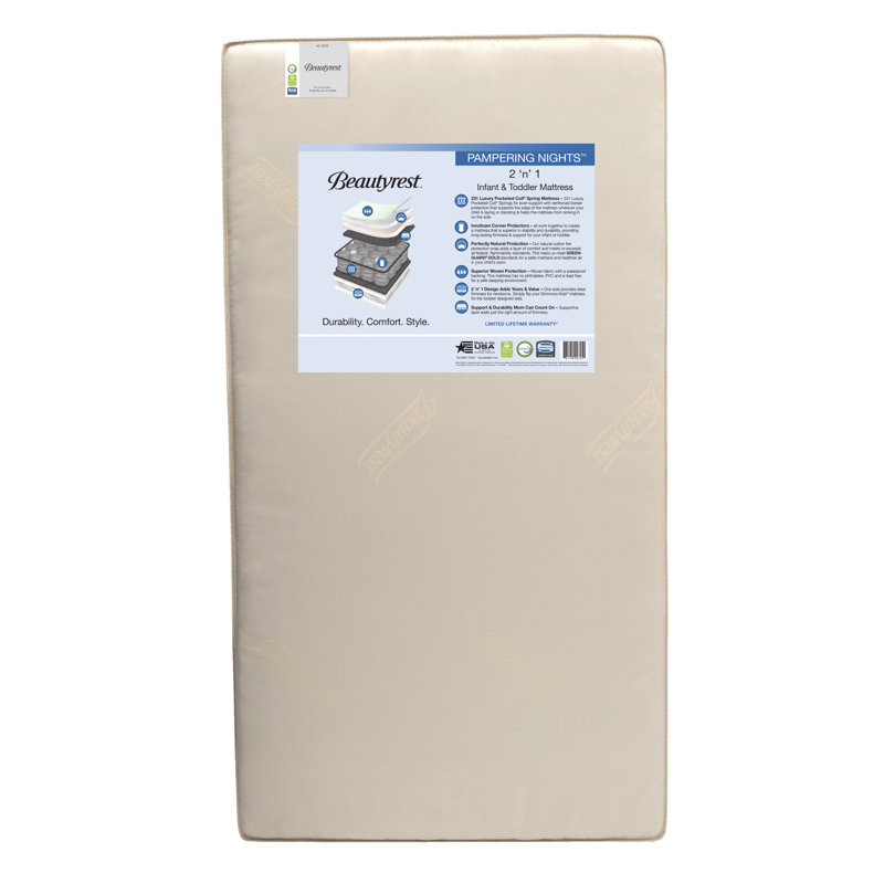 simmons beautyrest 2 stage firm crib mattress with organic cotton cover