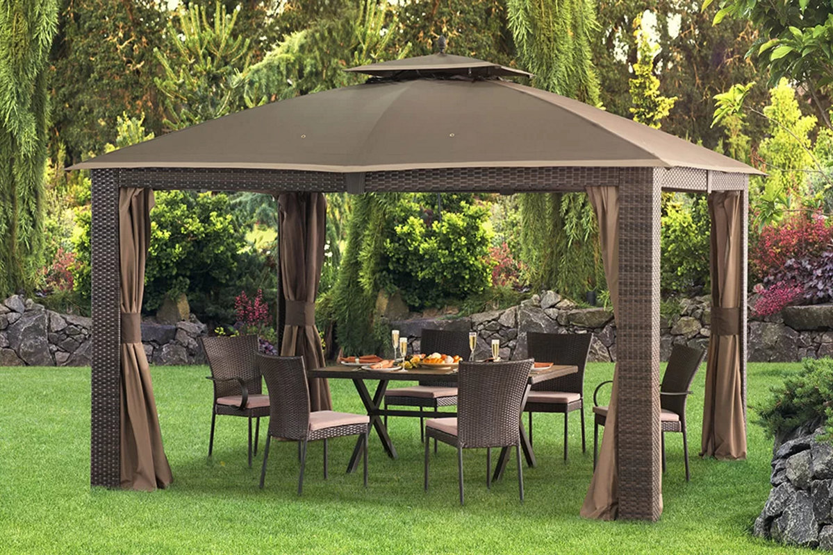 Patio Gazebo 10 X Tyres2c Sunjoy Sonoma 12 Ft W X 10 D Steel Patio Gazebo Reviews Wayfair