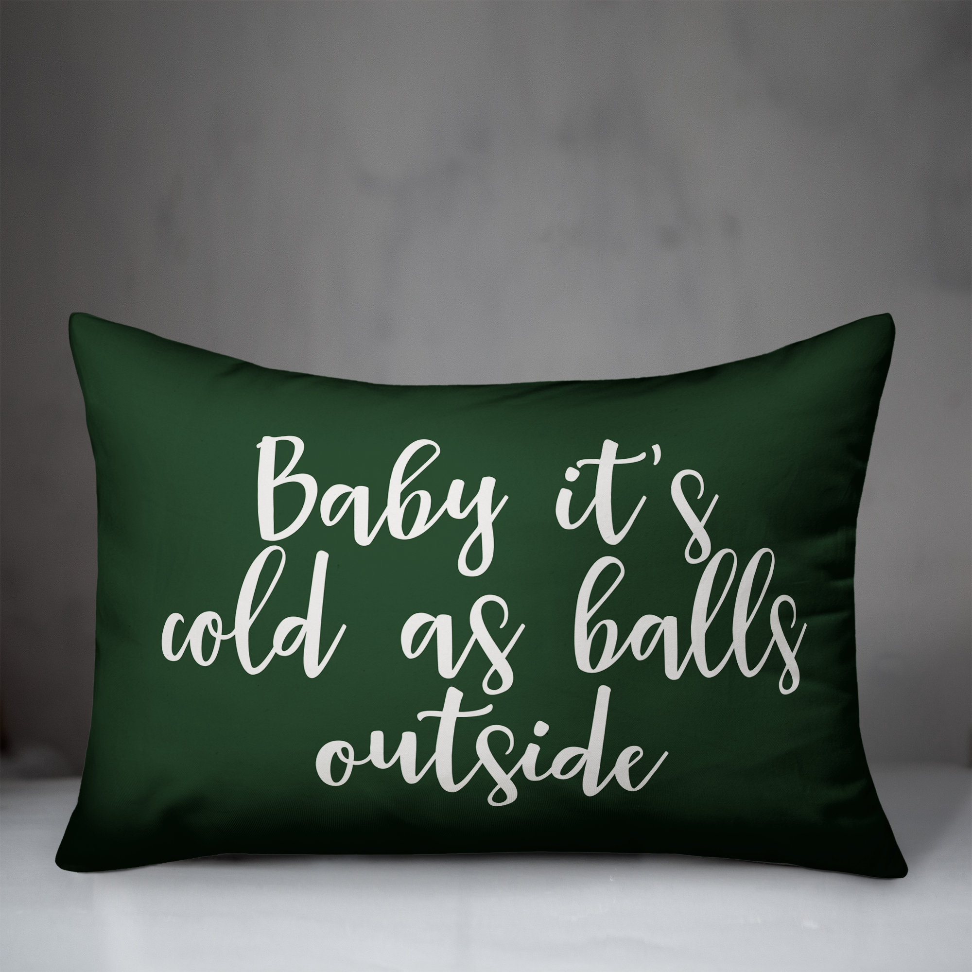 dark green lumbar pillow