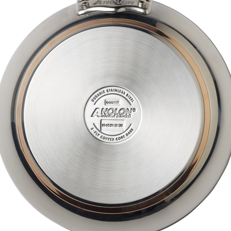 Anolon Nouvelle Copper Stainless Steel 10 Piece Cookware Set Nouvelle Copper Stainless Steel 10 Piece Cookware Set