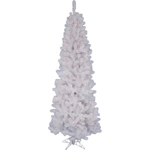 5.5' Crystal White Upside Down Artificial Christmas Tree with LED Warm White Lights