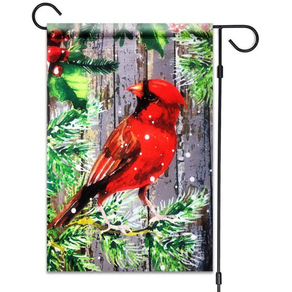 51Groups Winter Cardinal 2-Sided Polyester 18 x 12 in. Garden Flag