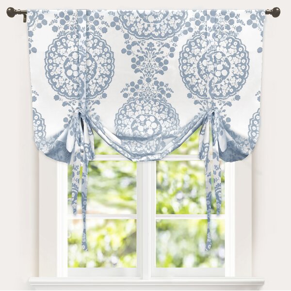 Country Style Floral Roman Tie Up Shade Window Balloon Curtain Panel Rod Pocket 