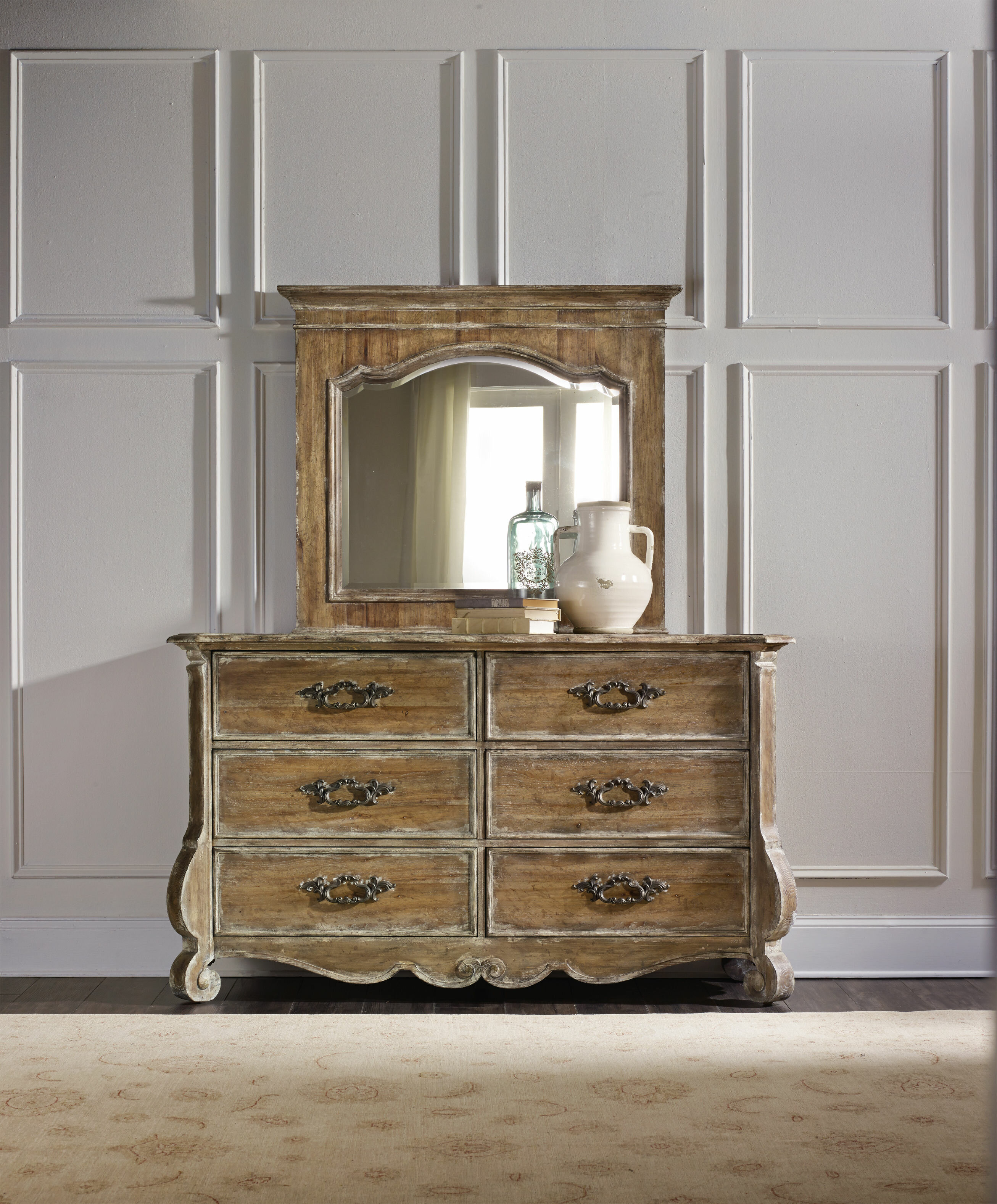 Hooker Furniture Chatelet 6 Drawer Double Dresser With Mirror