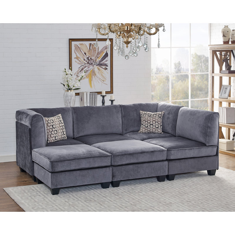 Ivy Bronx Marylou Modular Velvet Sofa Set Reviews Wayfair Ivy Bronx Marylou Modular Velvet Sofa