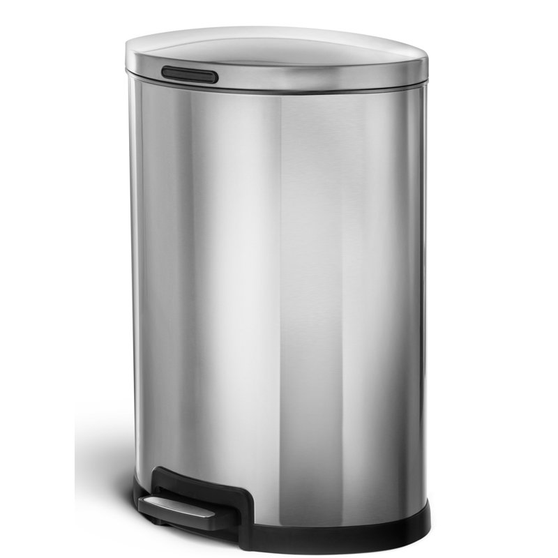 Home Zone Living Kitchen Stainless Steel 12 Gallon Step On Trash Can Reviews Wayfair