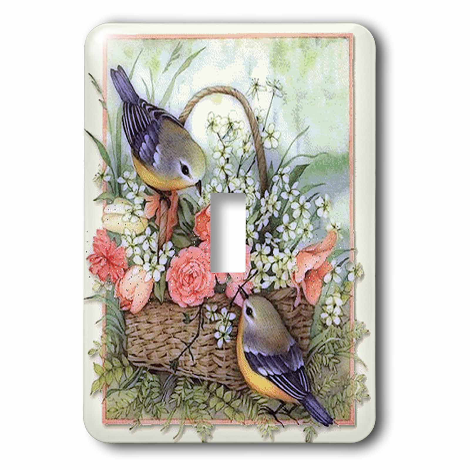 3drose Sparrows In Roses Basket 1 Gang Toggle Light Switch Wall Plate Wayfair