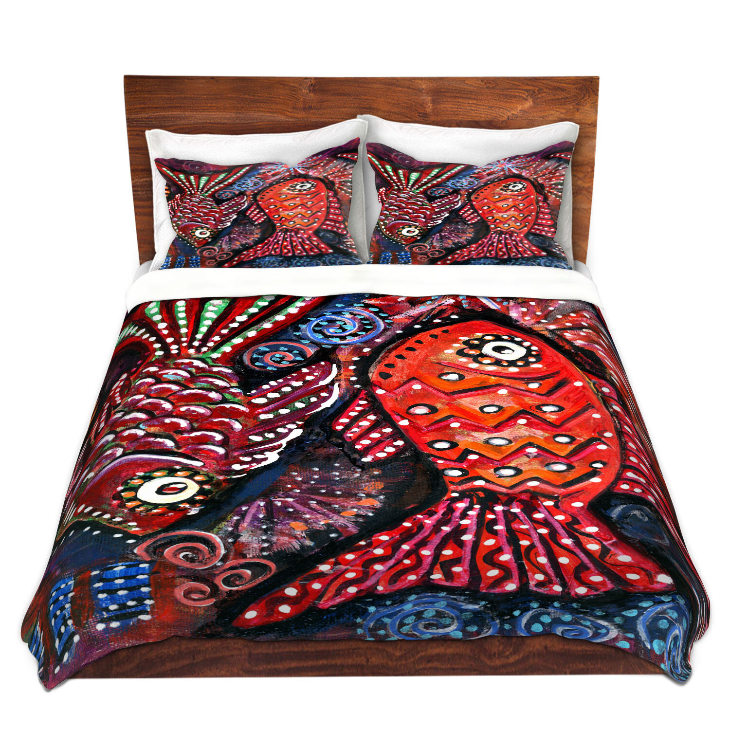 Bay Isle Home Joslyn Two Funky Fish Microfiber Duvet Covers Wayfair