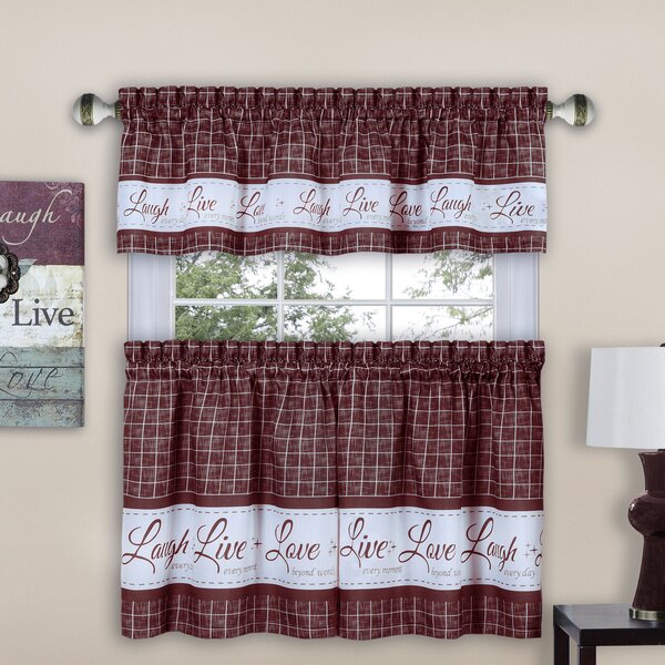 3pc Apple Cherry Fruit Design Kitchen/cafe Curtain Tier and Swag Set Pear 