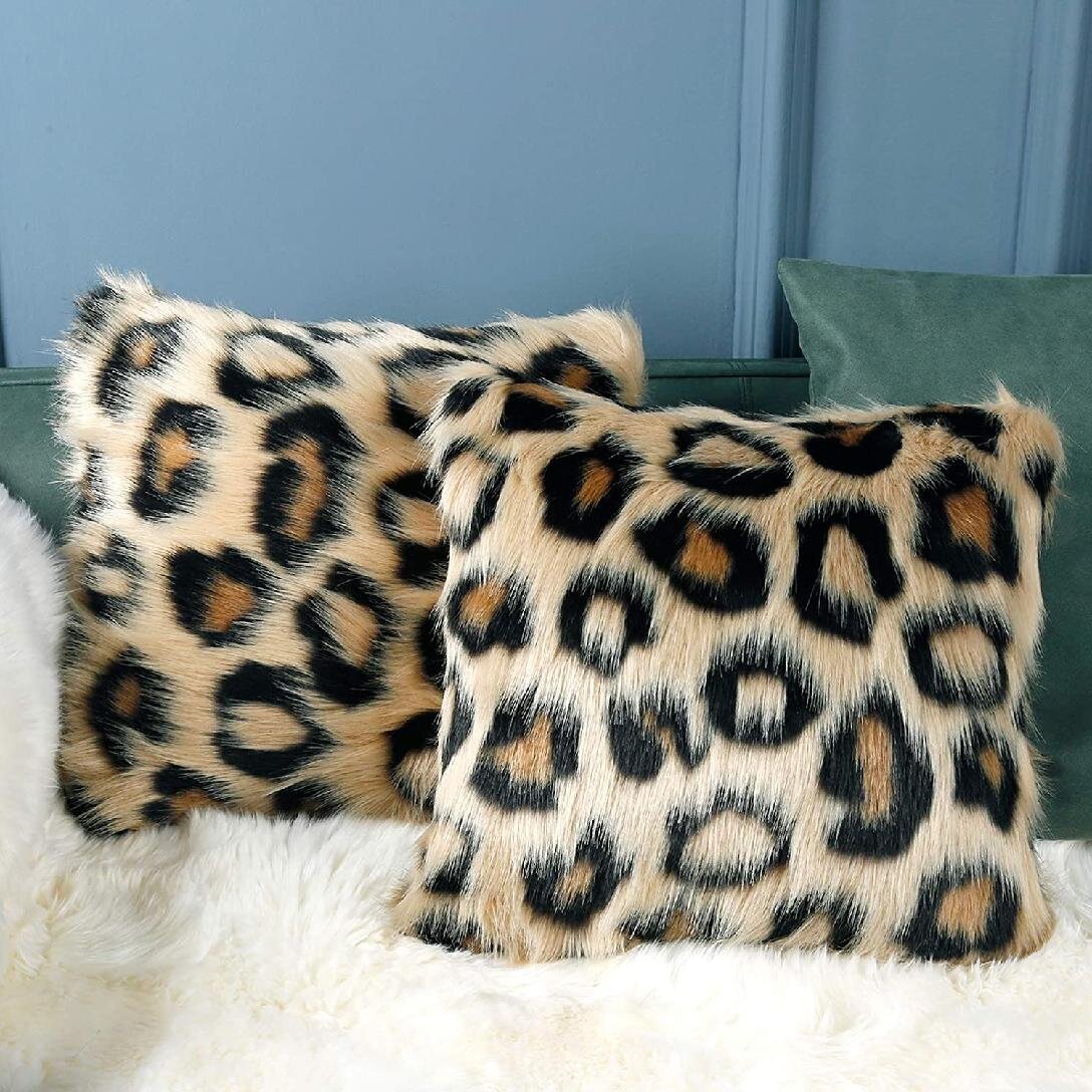 Animal Print Pillow Cover,Fleece Decorative Pillows,Leopard Pillow Cushion,Home Decoration,Cheetah Cover